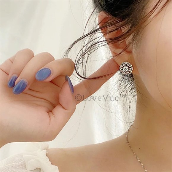 Certified 1ct. t.w. Diamond Cluster Luxury Floral Stud Earrings VVS1 - Picture 3 of 15